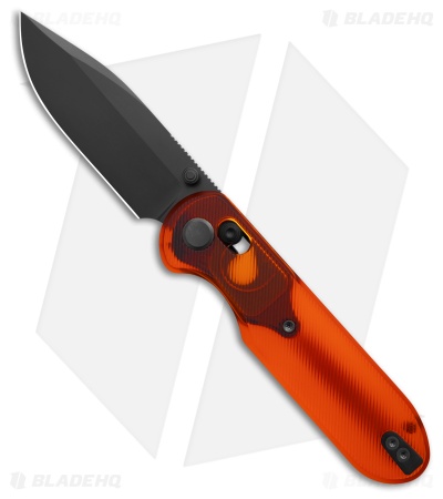 GEO Knife Ethereal Cutter Drop Point Crossbar Lock Knife Orange (3" DLC S90V)