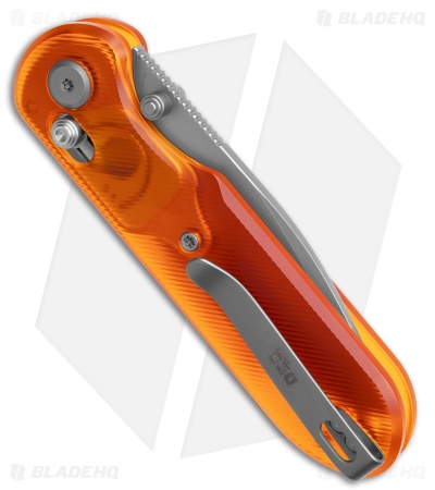 GEO Knife Ethereal Cutter Drop Point Crossbar Lock Knife Orange (3" SW S90V)