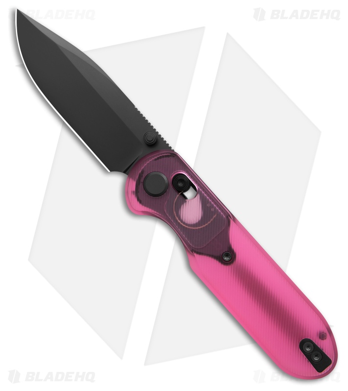 GEO Knife Ethereal Cutter Drop Point Crossbar Lock Knife Pink (3" DLC S90V)