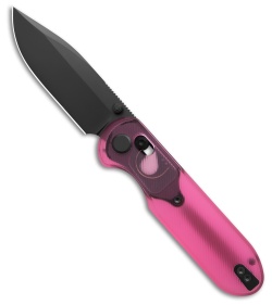 GEO Knife Ethereal Cutter Drop Point Crossbar Lock Knife Pink (3" DLC S90V)