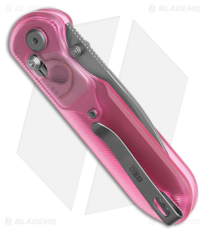 GEO Knife Ethereal Cutter Drop Point Crossbar Lock Knife Pink (3" SW S90V)
