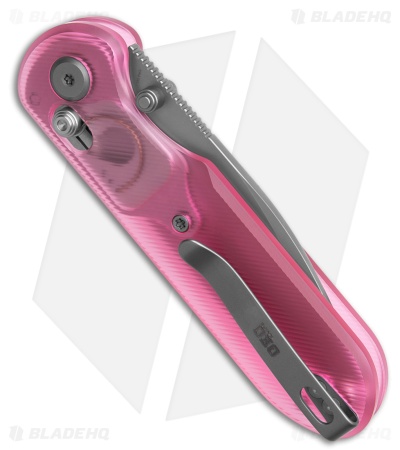 GEO Knife Ethereal Cutter Drop Point Crossbar Lock Knife Pink (3" SW S90V)