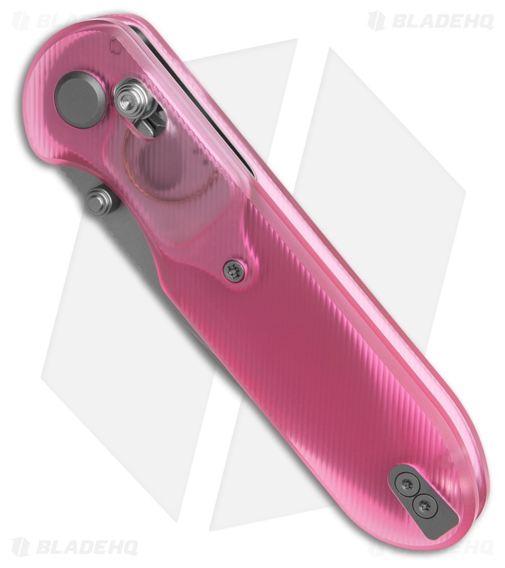 GEO Knife Ethereal Cutter Drop Point Crossbar Lock Knife Pink (3" SW S90V)
