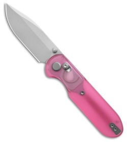 GEO Knife Ethereal Cutter Drop Point Crossbar Lock Knife Pink (3" SW S90V)