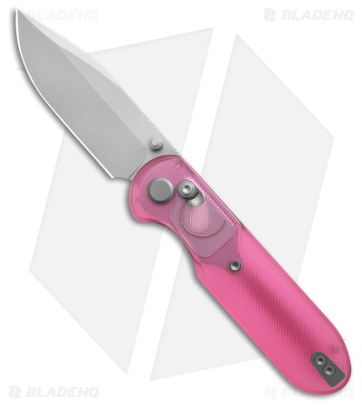 GEO Knife Ethereal Cutter Drop Point Crossbar Lock Knife Pink (3" SW S90V)