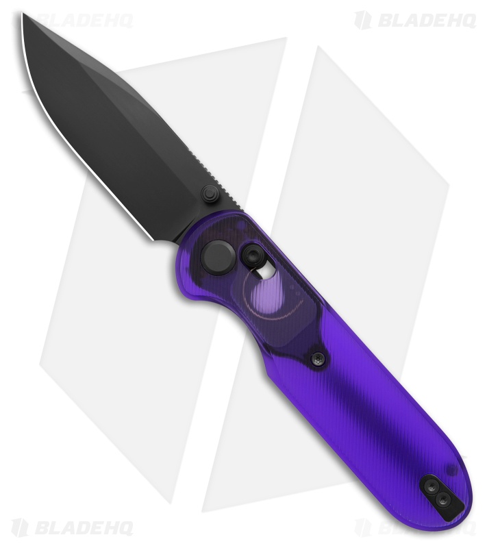 GEO Knife Ethereal Cutter Drop Point Crossbar Lock Knife Purple (3" DLC S90V)