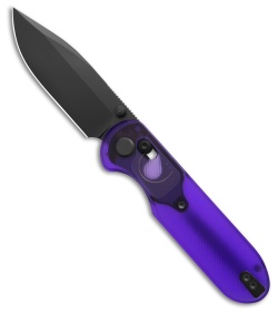 GEO Knife Ethereal Cutter Drop Point Crossbar Lock Knife Purple (3" DLC S90V)