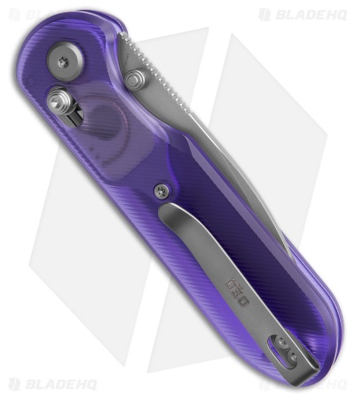 GEO Knife Ethereal Cutter Drop Point Crossbar Lock Knife Purple (3" SW S90V)