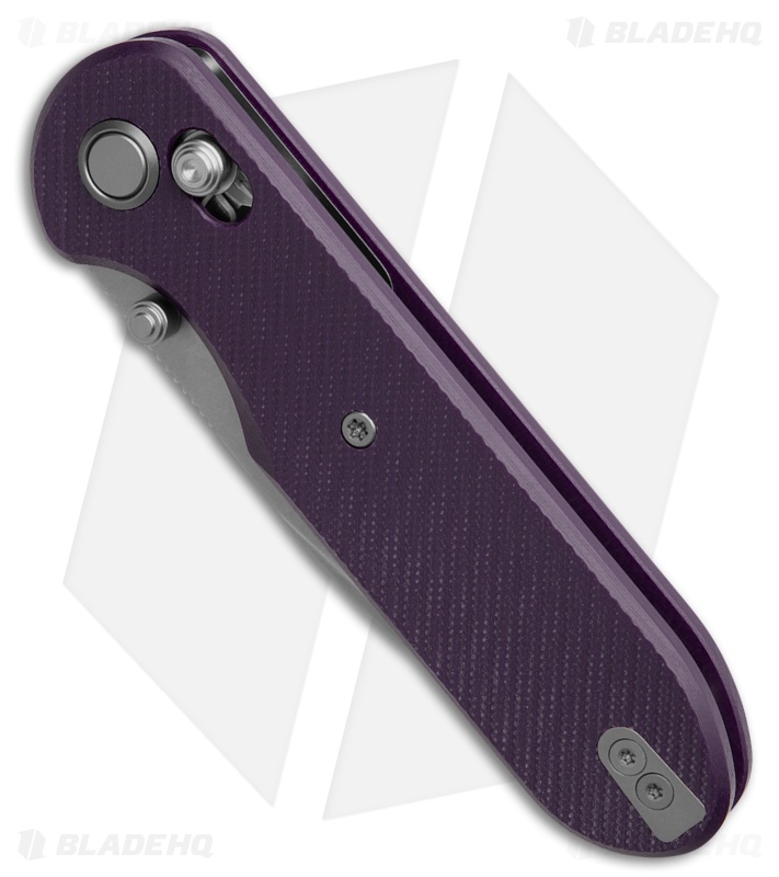 GEO Knife Ethereal Cutter Drop Point Crossbar Lock Knife Purple G-10 (3" SW)