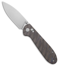 GEO Knife Frost Crossbar Lock Knife Tiger Striped Flamed Titanium (3.4" SW M390)