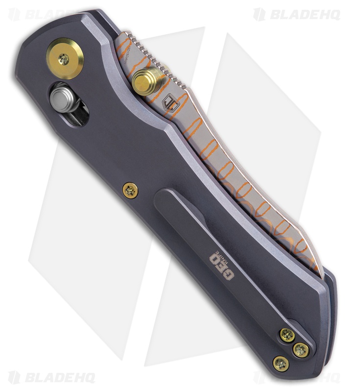 GEO Knife Komodo Axis lock Folding Knife Blue Ti
