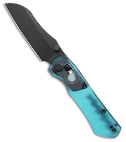 GEO Knife Komodo Crossbar Lock Knife Blue Acrylic (3.1" DLC S90V)