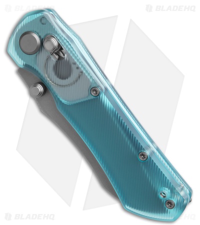 GEO Knife Komodo Crossbar Lock Knife Blue Acrylic (3.1" SW S90V)