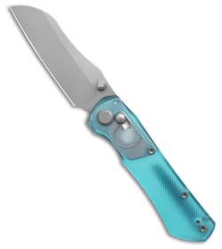 GEO Knife Komodo Crossbar Lock Knife Blue Acrylic (3.1" SW S90V)