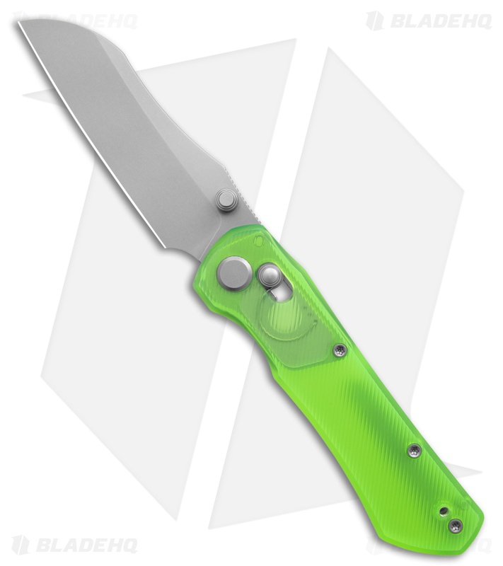 GEO Knife Komodo Crossbar Lock Knife Green Acrylic (3.1" SW S90V)