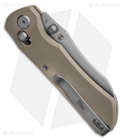 GEO Knife Komodo Crossbar Lock Knife Khaki G-10 (3.1" SW M390)
