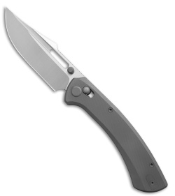 GEO Knife Strix Crossbar Lock Knife Dark Gray Titanium (3.6" Hand Satin M390)