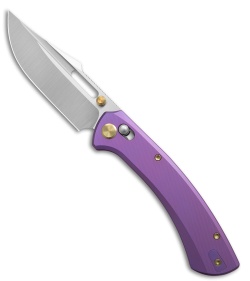 GEO Knife Strix Crossbar Lock Knife Purple Titanium (3.6" Hand Satin M390)