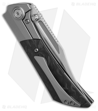 Gecko Customz Dune A1 Frame Lock Knife Black Marble CF (3.5" Satin)