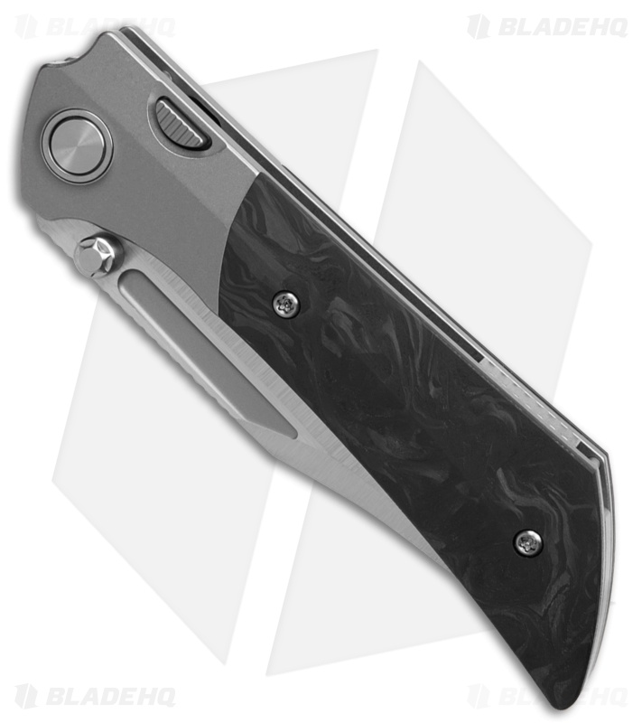 Gecko Customz Dune A1 Frame Lock Knife Black Marble CF (3.5" Satin)