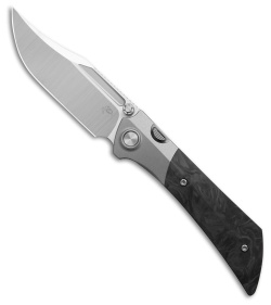 Gecko Customz Dune A1 Frame Lock Knife Black Marble CF (3.5" Satin)