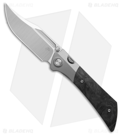 Gecko Customz Dune A1 Frame Lock Knife Black Marble CF (3.5" Satin)