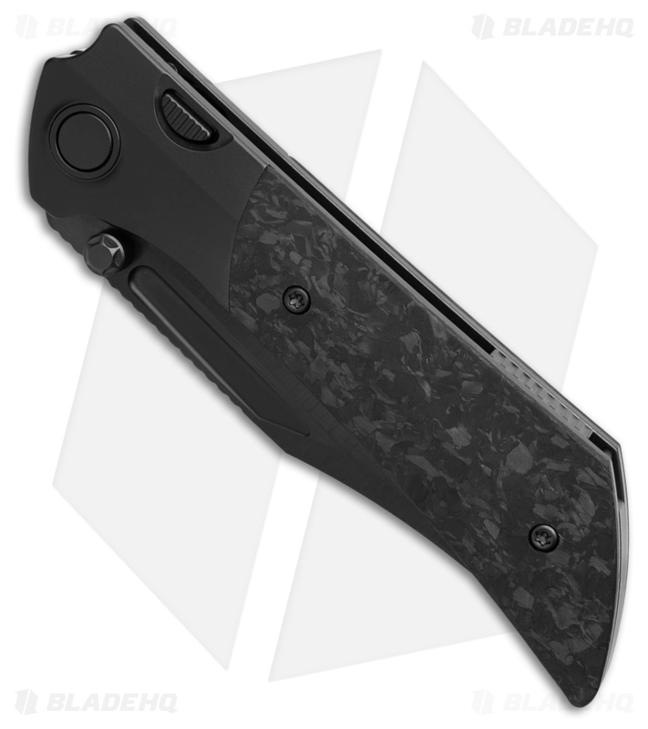 Gecko Customz Dune A2 Frame Lock Knife Black Shred CF (3.5" Black DLC)