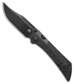 Gecko Customz Dune A2 Frame Lock Knife Black Shred CF (3.5" Black DLC)