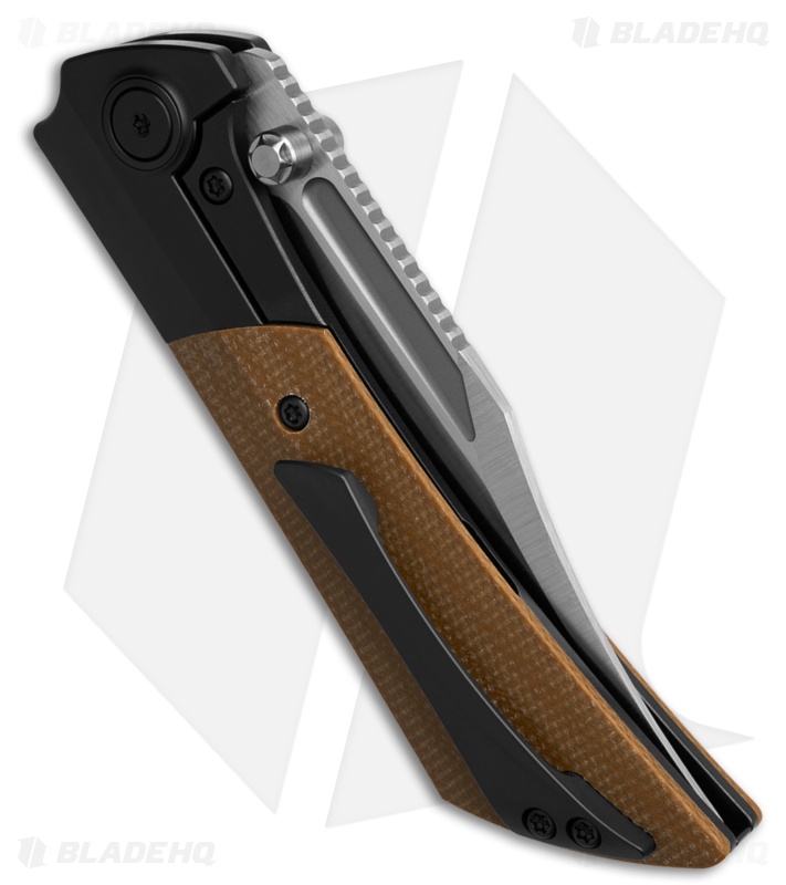 Gecko Customz Dune A3 Frame Lock Knife Tan Canvas Micarta (3.5" Satin)