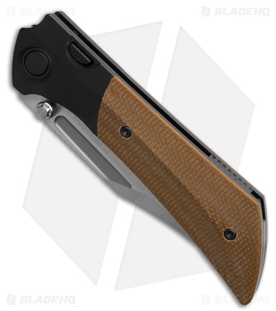 Gecko Customz Dune A3 Frame Lock Knife Tan Canvas Micarta (3.5" Satin)