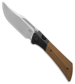Gecko Customz Dune A3 Frame Lock Knife Tan Canvas Micarta (3.5" Satin)