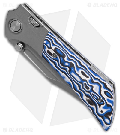 Gecko Customz Dune A5 Frame Lock Knife Blue G-Mascus (3.5" Stonewash)