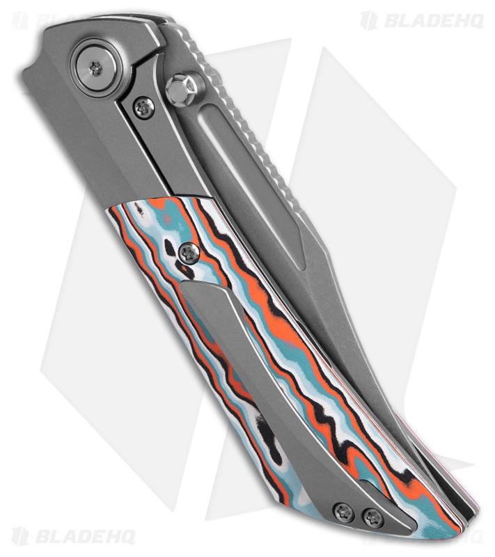 Gecko Customz Dune A6 Frame Lock Knife Orange G-Mascus (3.5" Stonewash)