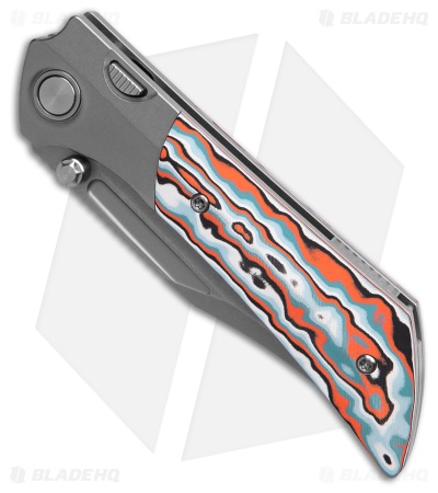 Gecko Customz Dune A6 Frame Lock Knife Orange G-Mascus (3.5" Stonewash)