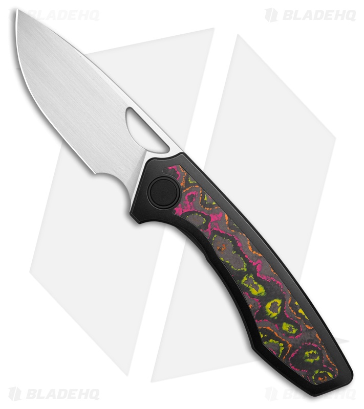 Gecko Customz Sikorae V2 Black Ti/Flo Party CF Inlay Knife