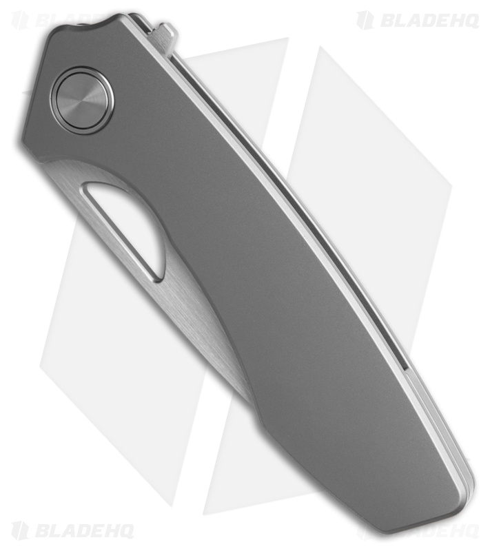 Gecko Customz Sikorae V2 PJ Smooth Titanium Flipper Knife (3.04" Satin)