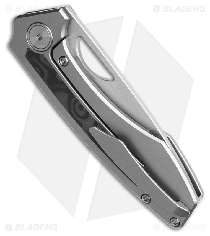 Gecko Customz Sikorae V2 Ti/Black Pearl CF Inlay Frame Lock Knife