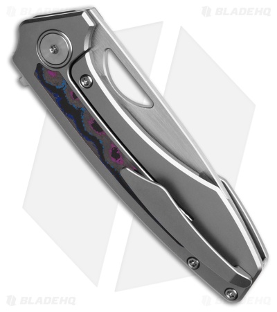 Gecko Customz Sikorae V2 Ti/Damtanium CF Inlay Flipper Knife (3.04" Satin)