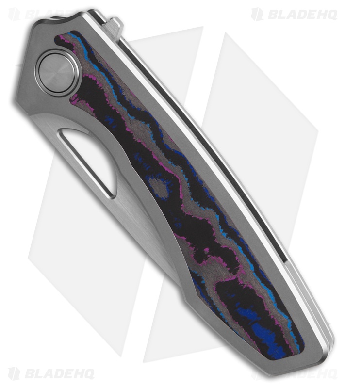 Gecko Customz Sikorae V2 Ti/Damtanium CF Inlay Flipper Knife (3.04" Satin)