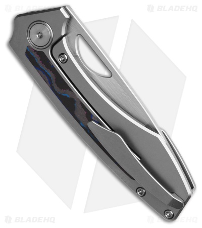 Gecko Customz Sikorae V2 Ti/Damtanium CF Inlay Frame Lock Knife (3.04" Satin)