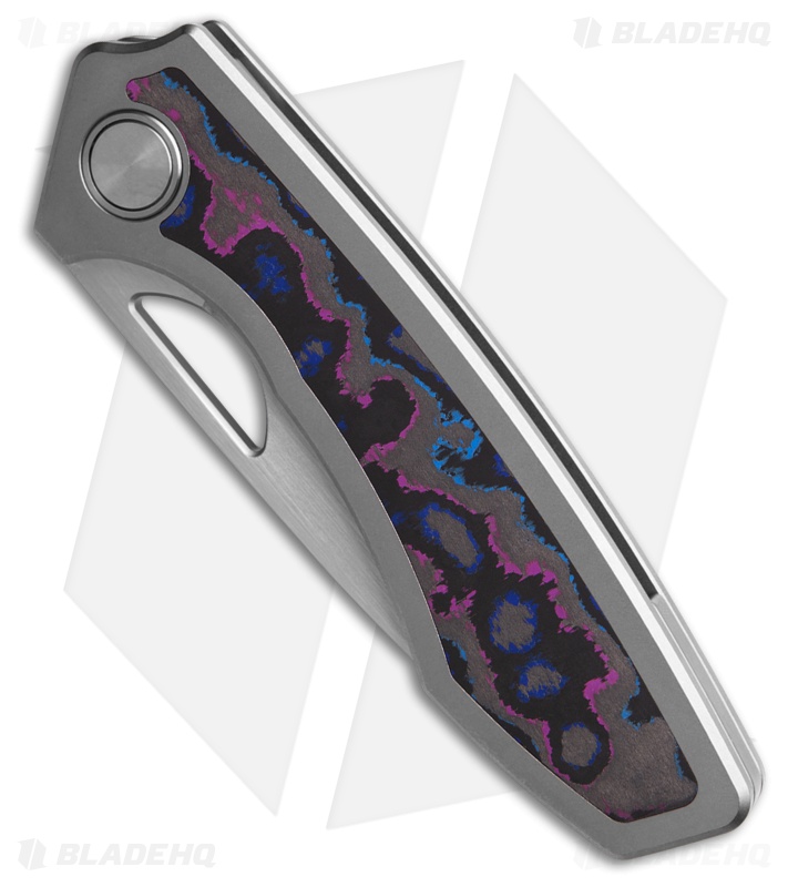 Gecko Customz Sikorae V2 Ti/Damtanium CF Inlay Frame Lock Knife (3.04" Satin)
