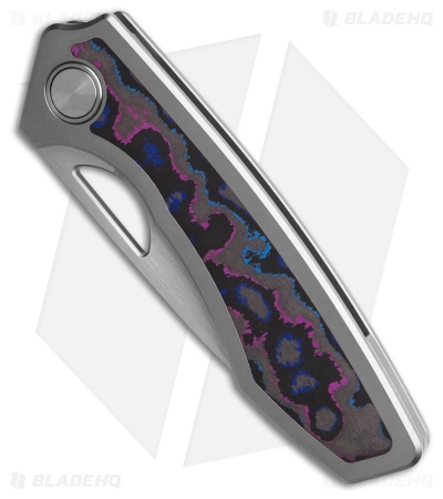 Gecko Customz Sikorae V2 Ti/Damtanium CF Inlay Frame Lock Knife (3.04" Satin)
