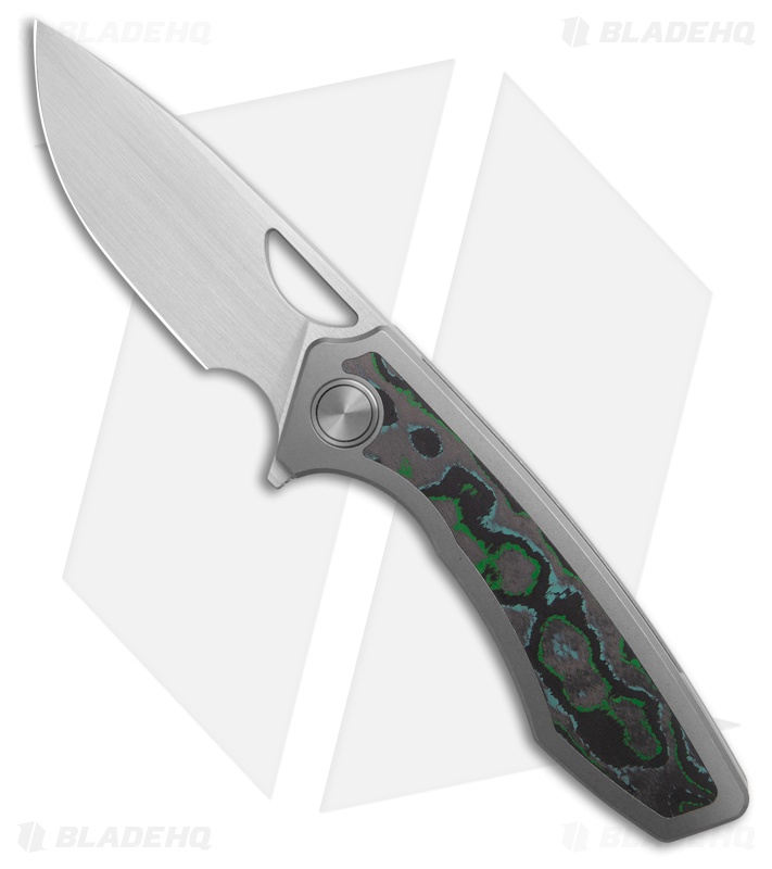 Gecko Customz Sikorae V2 Ti/Kelp Bed CF Inlay Flipper Knife