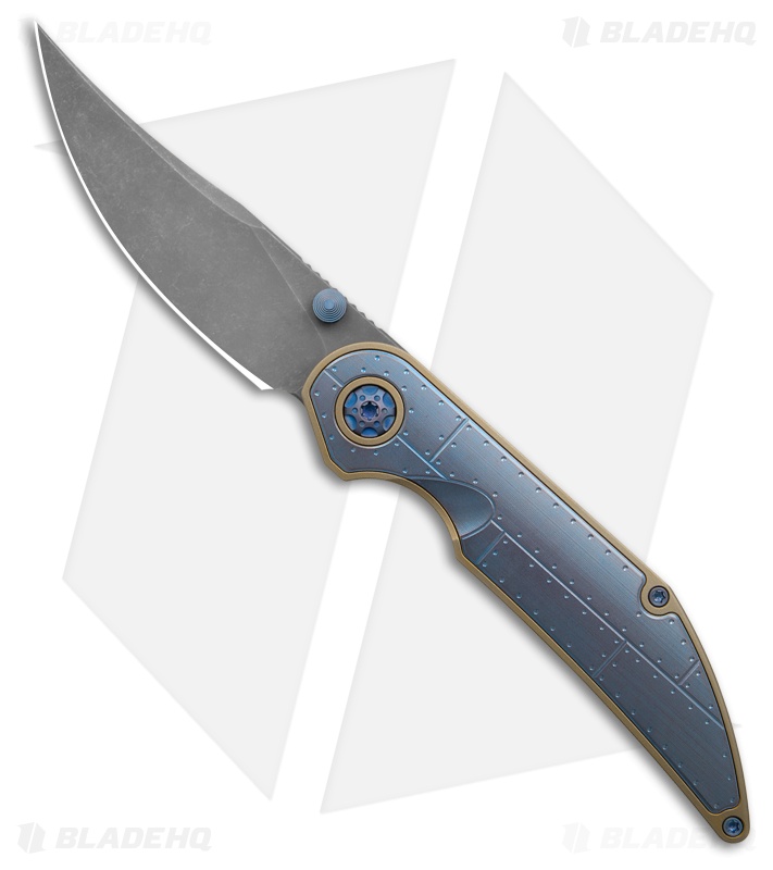 Hypercut Manufacturing Bikkhu Frame Lock Knife Blue/Bronze Ti (3.38" SW)