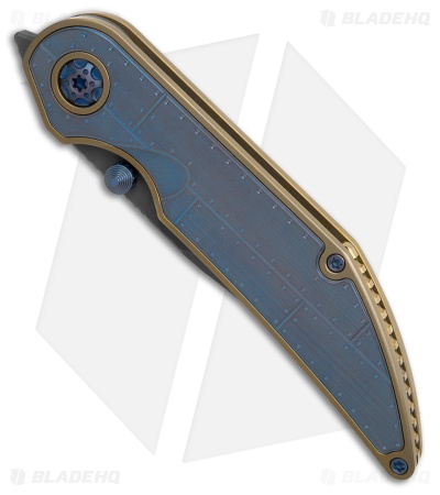 Hypercut Manufacturing Bikkhu Frame Lock Knife Blue/Bronze Ti (3.38" SW)