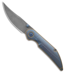 Hypercut Manufacturing Bikkhu Frame Lock Knife Blue/Bronze Ti (3.38" SW)