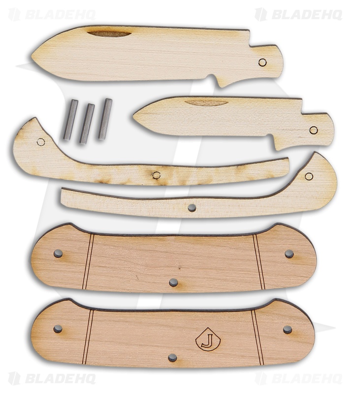 JJ's DIY Canoe Knife Kit Cherry/Maple Wood Pocket Knife Gift (2 Blades) JJ5