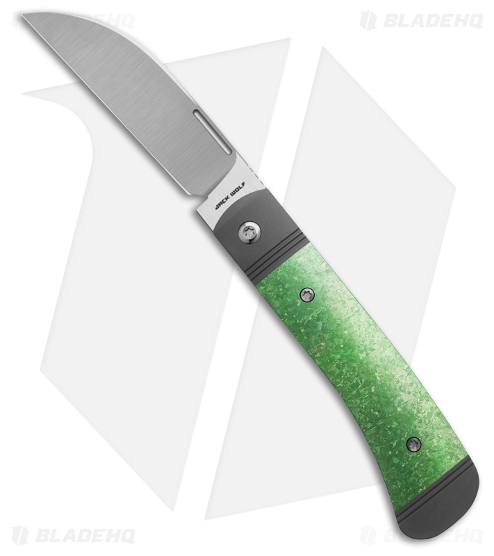 Jack Wolf Diamondback Jack Knife Green Crystalized Ti Satin