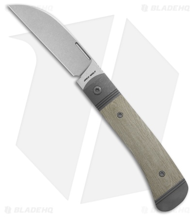 Jack Wolf Diamondback Jack Frame Lock Knife Green Linen Micarta (3.4" SW)
