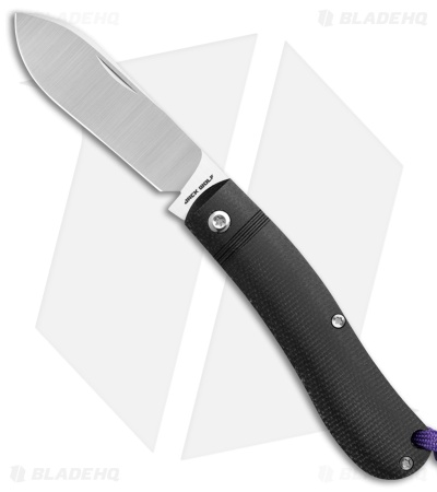 Jack Wolf Knives K9 Jack Knife Black Canvas Micarta Belt Satin
